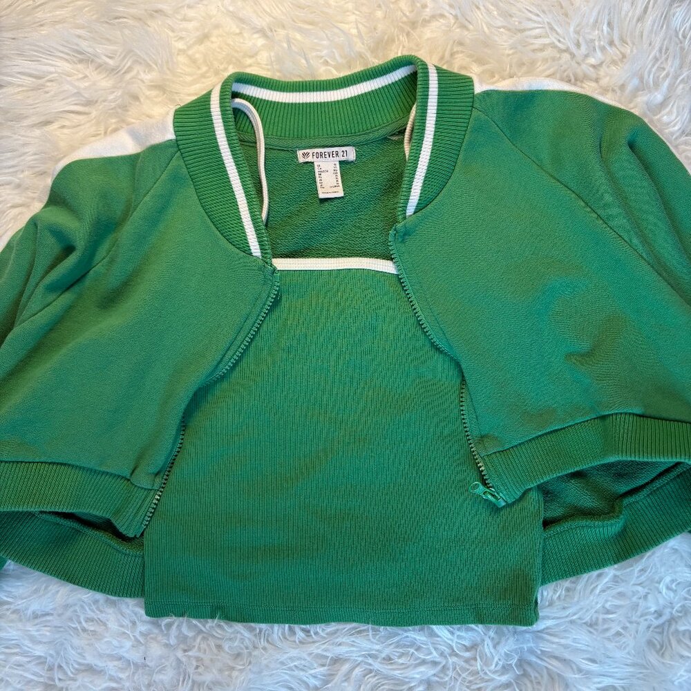 Forever 21 - Green crop top and zip up